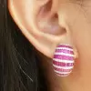 11ctw White and Pink Sapphire Vintage Hoop Earrings