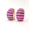 11ctw White and Pink Sapphire Vintage Hoop Earrings