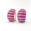 11ctw White and Pink Sapphire Vintage Hoop Earrings