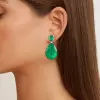 32ctw Huge Pear Cut Emerald Classic Drop Earrings