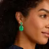 32ctw Huge Pear Cut Emerald Classic Drop Earrings