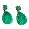 32ctw Huge Pear Cut Emerald Classic Drop Earrings
