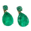 32ctw Huge Pear Cut Emerald Classic Drop Earrings