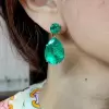 32ctw Huge Pear Cut Emerald Classic Drop Earrings