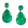 32ctw Huge Pear Cut Emerald Classic Drop Earrings