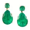 32ctw Huge Pear Cut Emerald Classic Drop Earrings