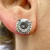 11ctw Portuguese Round Cut Side-paved Classic Stud Earrings