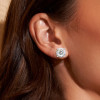 11ctw Portuguese Round Cut Side-paved Classic Stud Earrings