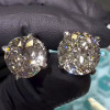 11ctw Portuguese Round Cut Side-paved Classic Stud Earrings