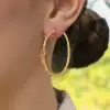 Scatter White Sapphire Hoop Earrings