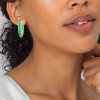 16ctw Emerald and White Sapphire Tulip Hoop Earrings