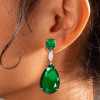 32ctw Pear Cut Emerald Classic Drop Earrings