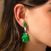 32ctw Pear Cut Emerald Classic Drop Earrings