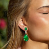 32ctw Pear Cut Emerald Classic Drop Earrings