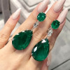 32ctw Pear Cut Emerald Classic Drop Earrings
