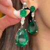 32ctw Pear Cut Emerald Classic Drop Earrings