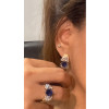 8ctw Cushion Cut Blue Sapphire Clustered Huggie Earrings