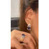 8ctw Cushion Cut Blue Sapphire Clustered Huggie Earrings