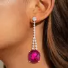 18ctw Cushion Cut Ruby Drop Earrings