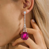 18ctw Cushion Cut Ruby Drop Earrings