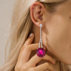 18ctw Cushion Cut Ruby Drop Earrings