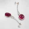 18ctw Cushion Cut Ruby Drop Earrings
