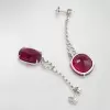 18ctw Cushion Cut Ruby Drop Earrings