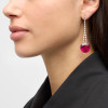 18ctw Cushion Cut Ruby Drop Earrings
