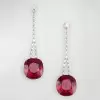 18ctw Cushion Cut Ruby Drop Earrings
