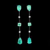 6ctw Pear Cut Emerald Stick Drop Earrings