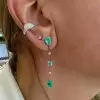 6ctw Pear Cut Emerald Stick Drop Earrings