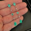 6ctw Pear Cut Emerald Stick Drop Earrings