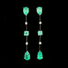 6ctw Pear Cut Emerald Stick Drop Earrings