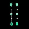 6ctw Pear Cut Emerald Stick Drop Earrings