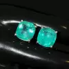 11ctw Cushion Cut Paraiba Simple Classic Stud Earrings