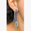 9.5ctw Multicolor Sapphire Art-deco Drop Earrings