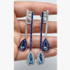 9.5ctw Multicolor Sapphire Art-deco Drop Earrings