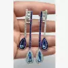 9.5ctw Multicolor Sapphire Art-deco Drop Earrings