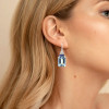 25ctw Emerald Cut Aquamarine Art-deco Drop Earrings