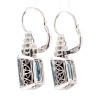 25ctw Emerald Cut Aquamarine Art-deco Drop Earrings