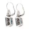 25ctw Emerald Cut Aquamarine Art-deco Drop Earrings