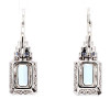 25ctw Emerald Cut Aquamarine Art-deco Drop Earrings