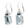 25ctw Emerald Cut Aquamarine Art-deco Drop Earrings