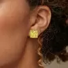 16ctw Cushion Cut Yellow Sapphire Stud Earrings