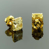 16ctw Cushion Cut Yellow Sapphire Stud Earrings