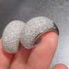 3ctw White Sapphrie Paved Classic Wide Huggie Earrings