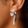 9ctw White and Black Sapphire Paved Bow Earrings