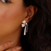 9ctw White and Black Sapphire Paved Bow Earrings