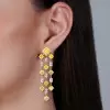 32ctw Cushion Cut Yellow Sapphrie Chandelier Statement Earrings