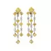 32ctw Cushion Cut Yellow Sapphrie Chandelier Statement Earrings